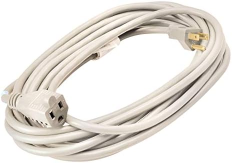 Вудс 20 ft/ 6,1m Отворен кабел за продолжување, 125 волти, продолжение на кабелот за напојување со бела и кабелера и сплитер,