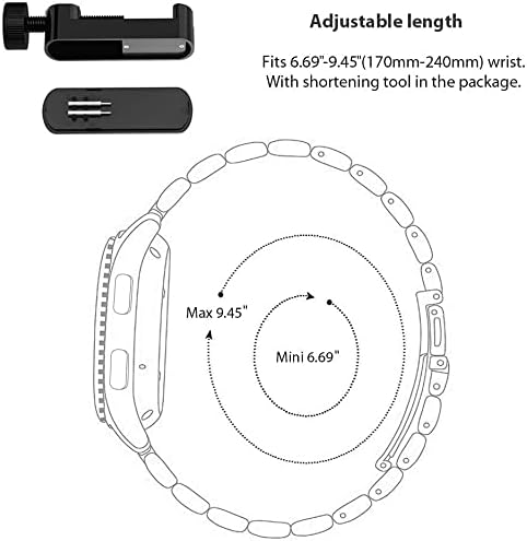 ЛАМШАВ Компатибилен со сениорскиот опсег за часовници TimeX Family Connect, нараквица за замена на метал од не'рѓосувачки челик, компатибилна