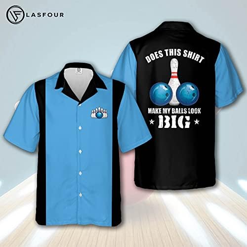 Lasfour ретро куглани кошули за мажи, копче за кратки ракави за мажи надолу за гроздобер кошула за куглање, кошули за куглање, тимски куглари