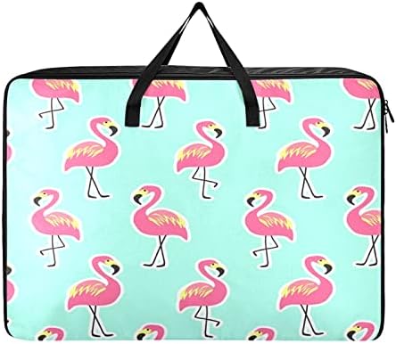 Алаза Пинк Фламинго Екстра Голема Торба За Складирање Торба За Перење За Заштеда На Простор Утешител Багаж За Постелнина Торба За Облека Организатор За Складирање