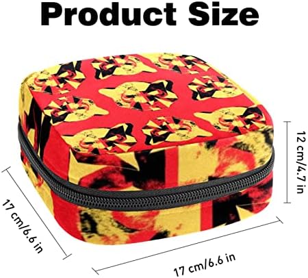 Санитарна торба за складирање на салфетка, менструална торба со торбички за гаќички за тампон женски производ со патент за тинејџери жени дами, жолт леопард