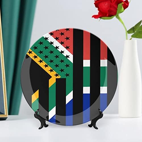 Афроамериканско Знаме Декоративна Плоча Керамички Плочи Ѕид Висечки Декор Со Штанд За Прикажување Украс За Домашна Канцеларија