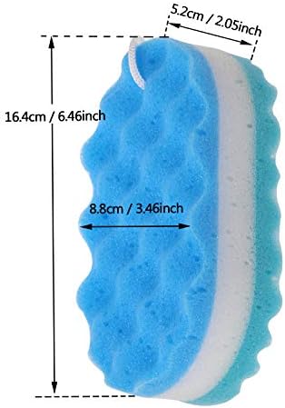 Tupalizy 3 парчиња разновидни бои мека бања сунѓер за тело чистач за капење сунѓер за туширање за туширање за жени мажи чистење