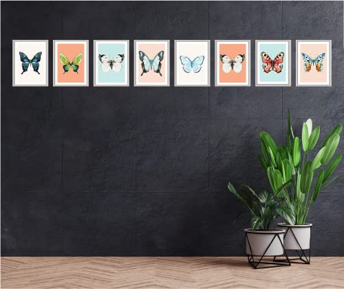 Пеперутка Соба Декор Ѕид Уметност-Сет од 8 5 х 7 Професионални Уникатни Пеперутка Отпечатоци за Interiorетски Дома Внатрешен Дизајн-Совршен Бохо Постери За Спална Соба,