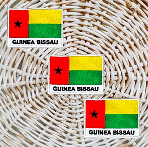 Земја Гвинеја Бисао Знаме Во Собата. Закрпи Гвинеја Бисао Национално Знаме Закрпи Везени Апликации Симбол Значка Ткаенина Знак Костим