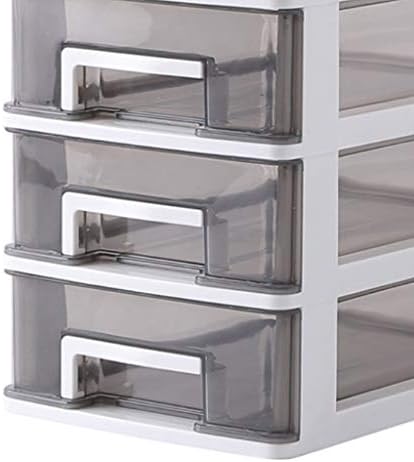 DJLSS 4-слој транспарентен фиока за фиоки за складирање на биро, пластична повеќеслојна датотека за складирање на датотеки за складирање на козметички кабинет кутија