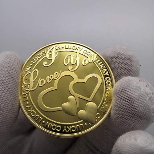 2019 Loveубов во форма на срце во облик на злато-позлатени комеморативни монети монети собрани врежани среќни монети во форма на срце, соодветни