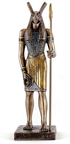 Врвна колекција Египетска статуа на Сет - 8,75 -инчен антички египетски бог фигура во ладна бронза