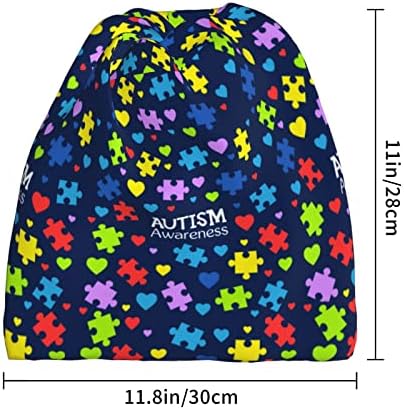 Капа за аутизам, плетена капа со капа со свесност за аутизам за мажи жени