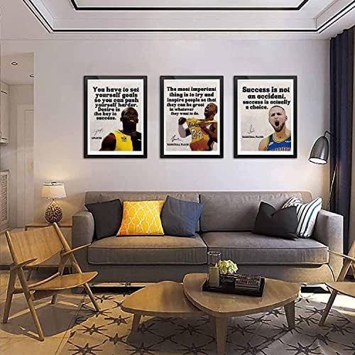 Постери за ретро инспиративни спортисти, постери за платно во кошарка, постери од Стивен Кари, Jamesејмс Вол уметност, постери за