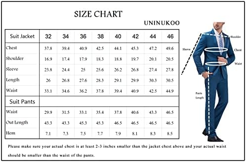Uninukoo Mens Suit Slim Fit 3 Piects Jacquard Suit smuxedo 1 копче шал јака свадба формален смоки