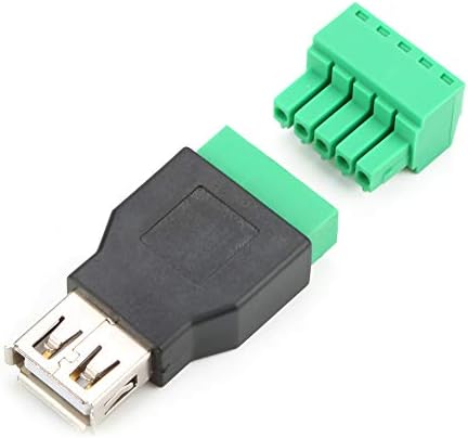 Hyuduo USB конвертор, 2PCS без лемење од типот А изолирана женска USB терминална адаптер конвертор USB -модул за камера УСБ конвертор, терминали на завртки за завртки
