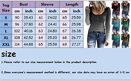 MokingTop женски врвови со долги ракави градиентни маици со копче Хенли кошули лажичка на вратот обичен тенок вграден туничен
