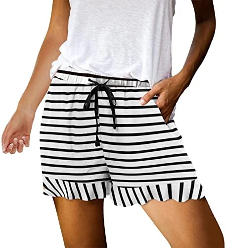 Шорцеви за жени случајни еластични влечења удобни шорцеви летни лесни кратки џебови панталони мода облека 2023 година
