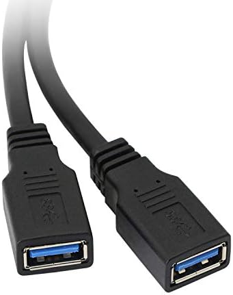 Gelrhonr 2 порта USB 3.0 Femaleенски до 20 пински заглавие на матична плоча Внатрешна врска ， 19 пин y сплитер кабел со двојна порта USB 3.0 женски до 20 пински адаптер за заглавие на