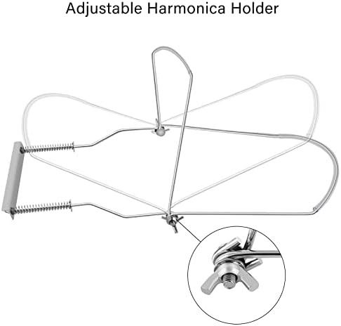 Носител на хармоника на Eastrock, 10 дупки за професионален држач за хармоника, вратот на држачот за анти-гребење, заграда