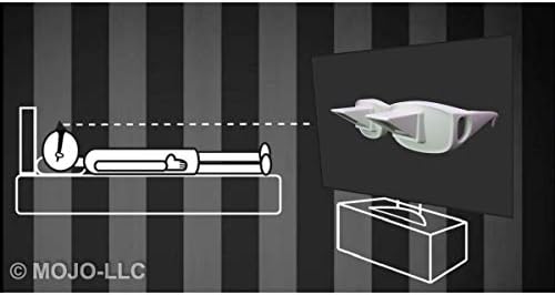 МОЈО-ДОМА Бели Мрзливи Очила Хоризонтален Читач Перископ Огледало Очила-Гледајте ТЕЛЕВИЗИЈА во Кревет!