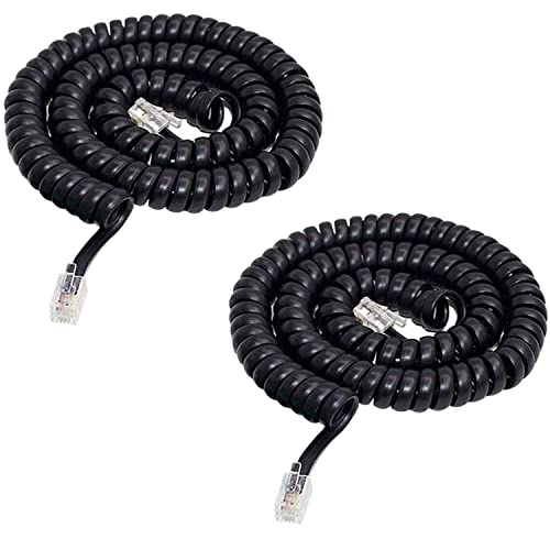 Телефонски жици HPWFHPLF, 2 парчиња 10 стапки 4P4C Кабел за телефонски кабел за фиксни телефони, RJ9 машко до машко жица