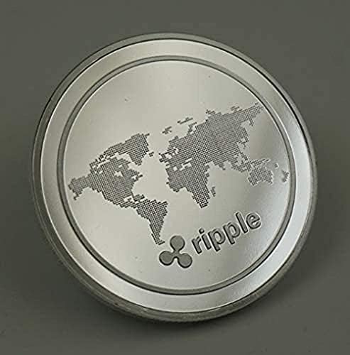 Виртуелна валута на Ripple Cryptocurrency | Сребрена обложена монета за предизвици | Комеморативните монети на Bitcoin Collectibles