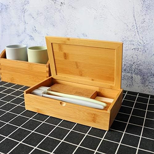 Кутија за складирање на бамбус Anncus Bamboo со кутија за потрошен хотел Еко -табела Организатор за бања за заби
