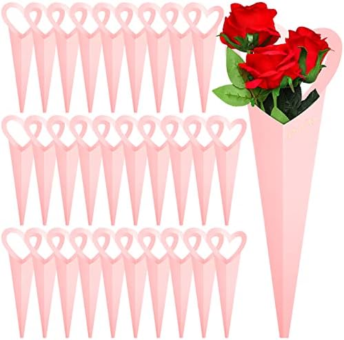 30 броеви цветни букети торби срце сингл цвеќиња ракав DIY loveубов срце облици на ракави торби за ракави Прекрасна подарок цвеќарница