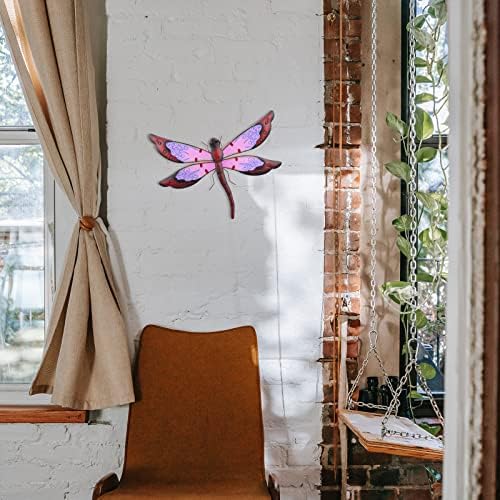Mumtop Dragonfly Outdoor Wallидни декор, метална wallидна уметност, висечки украси wallидни скулптури за дневна соба спална соба бања фарма