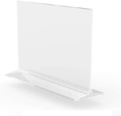 FifturedIsPlays® 1PK 7x5 Clear Polystyrene Sign Sign Strage Smage Frame Frage Menue Countertop Display Rack 11193-3-7x5-NPF кора за заштитен филм пред употреба.