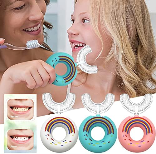 Детска четка за заби во форма на У-форма за 360 ° темелно чистење Белење масажа за заби за заби У-