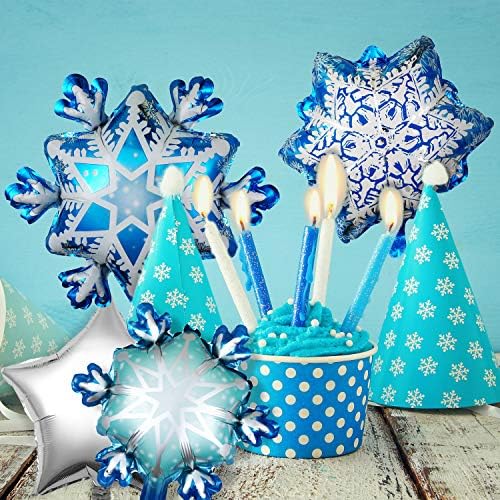 20 парчиња снегулка балони замрзнати роденденски забава Зимска тема балони сјајни алуминиумски балони за бебиња за туширање роденден зимски