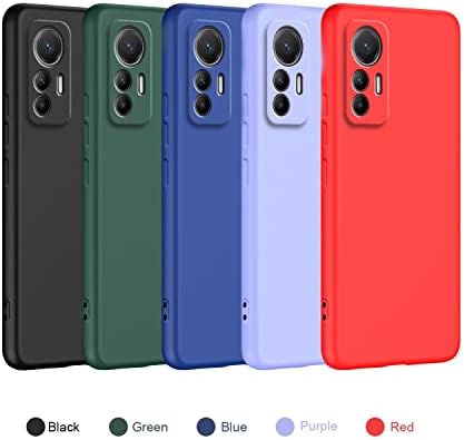 Силиконски случај на футрола за паметни телефони, компатибилен со Xiaomi 12 Lite Case, ултра тенок шок-изобилен заштитен течен силиконски
