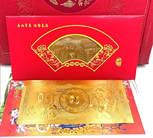 Ченгзуи 2022 Кинески Хороскопски Цртан Филм Тигар Метална Фолија Забелешка Колекција На Сувенири Со Монети Со Црвени Пари Торба