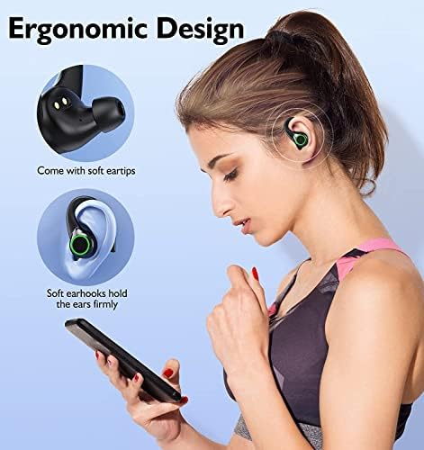 Безжични Слушалки За Уши Bluetooth 5.2 Безжични Спортски Bluetooth Слушалки Во Слушалки За Уво Со Вградени Слушалки За Микрофон за iPhone 14 Pro Max Android Трчање Спортови На Отворено