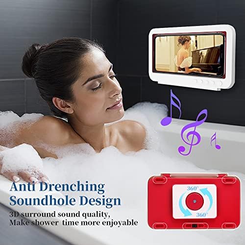 360 Ротирачки држач за водоотпорен телефон за туширање, Додатоци за туширање на олико, држач за монтирање на wallидови за огледало за бања за туширање со екран на допир