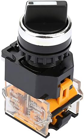 Fafeicy LA38-11x2 Rotary Selector Switch, 22mm Round само-заклучување на ротациониот прекинувач, 2 позиции NC + NO, за далечински