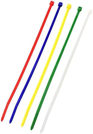 Кабелски кабелски врски со 4 инчи, кабелска вратоврска, кабелски поштенски врски зелено бело сино жолто црвено, најлонски поштенски