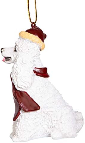 Дизајн Тоскано бела пудлица за украси за кучиња за празници