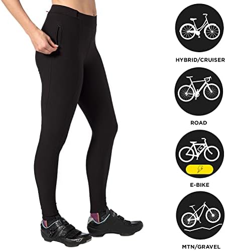 Тери Coolweather Cycling Padded Hupps за жени - Редовни термички панталони од 29 инчи