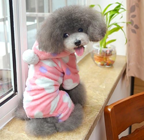 Зунеа со качулка мало куче мачка кадифена пижами, кученце топол џемпер со џемпер меко удобно миленичиња зимски палта надвор од облеката