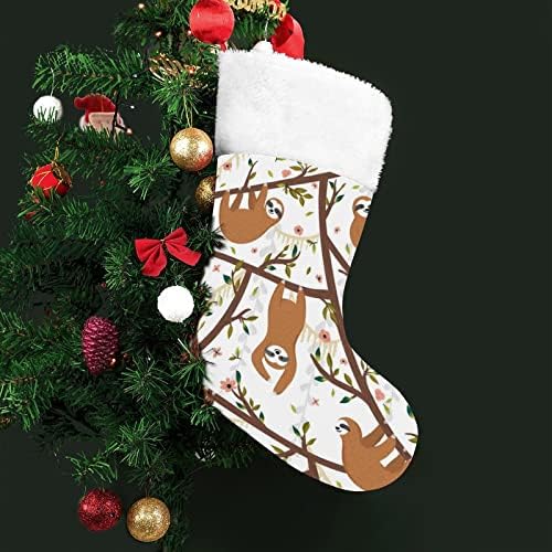 Тропска Шема Смешни Мрзливи Висечки Диви Животни Божиќни Чорапи Бели Супер Меки Кадифен Моден Божиќен Декор Божиќни Чорапи