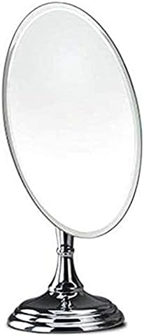 Огледало за шминка со мала огледало на согудио, десктоп еднострано овално суета огледало огледало за шминка огледало