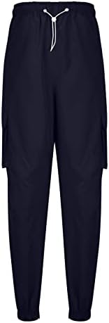 Машки карго -џогер панталони класични опуштени затегнати панталони за џогирање со долги спортови за теретани за теретани со џебови