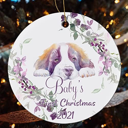 Првиот Божиќен украс на бебето Симпатично животинско керамички украс Орнамент за Божиќно дрво што виси декор Семејство Пријатели XMAS