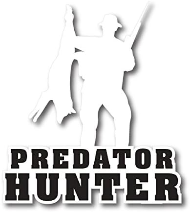 BolderGraphx 6163 Predator Hunter Decal со силуета на маж и којот 5 “