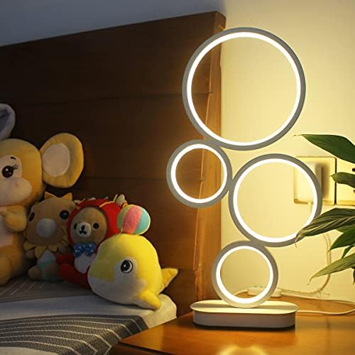 LENIVER LED ламба за маса, модерно затемнето светло на масата во кревет, 18W, 3 режими во боја, за дневна соба, спална соба, канцеларија,