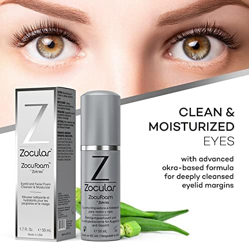 Зокуларен Зокуфоам чистење на очните капаци + Зокуфил еликсир гел за очи и пакет на серум на лице