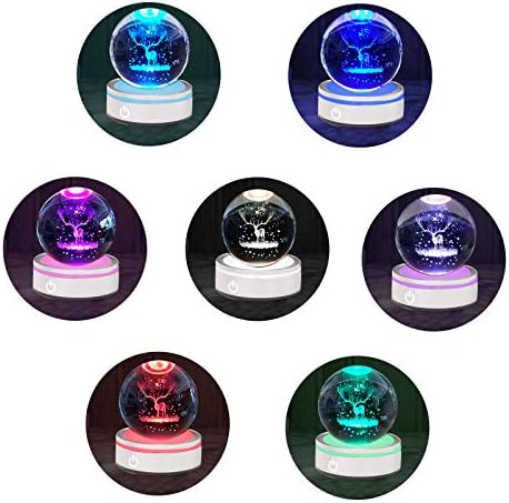 Ywnyt LED Светло База, 6 Бои LED Дисплеј База За Кристали Стакло Уметност, Прикажи Стојат Со Чувствителни Допир Прекинувач ЗА 3d Кристално