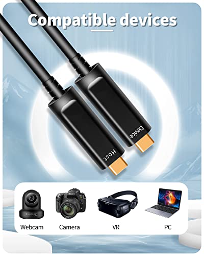 DWLCWY ОПТИЧКИ ВЛАКНА USB C ДО USB C Кабел, 10gbps Оптички Кабел За Пренос На Податоци Со Голема Брзина За Веб Камери,Камери, VR итн