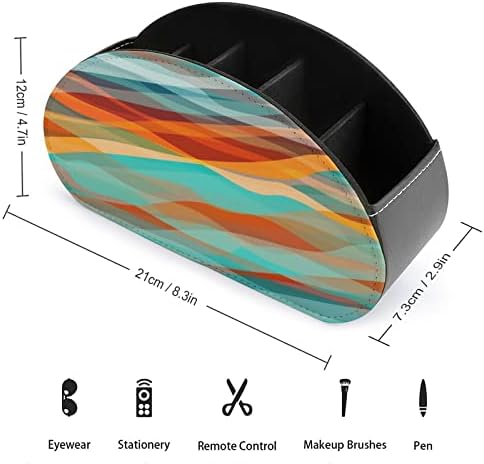 Шарени бранови држач за далечински управувач PU кожа далечински кади лента за чување на маса за чување на маса