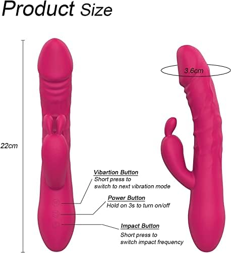 Врзан зајак вибратор со подвижен прстен - G Spot Clitoral Vibrator Massager, 5 нафрлани и 10 вибрирачки обрасци и 3 стимулации на зајаци, возрасни сексуални играчки за жени