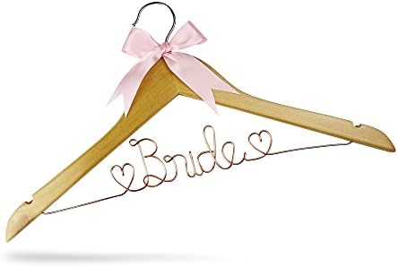 Невеста да биде закачалка за венчаници, закачалка со невеста жица за венчаница во анато, бело дрво и природно дрво, подарок за невеста
